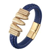 ПУ шнур браслеты, Микрофибра PU, Другое покрытие, ювелирные изделия моды & Мужская, голубой, продается Strand