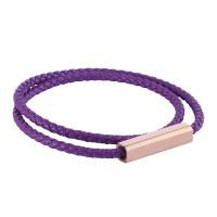 PU Leather Cord Bracelets, Microfiber PU, plated, fashion jewelry & Unisex, purple 