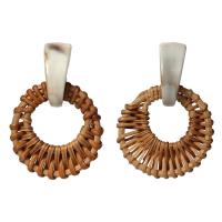 Rattan Earring, Acrylic, with Rattan, for woman 