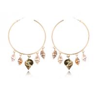 Zinc Alloy Drop Earring, Shell, with Zinc Alloy, fashion jewelry, golden 