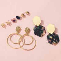 Zinc Alloy Drop Earring, Stud Earring & earring, with Acetate, fashion jewelry 