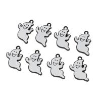 Fashion Halloween Pendant, Zinc Alloy, Ghost, plated, DIY, white, 15*23*2mm Approx 1mm 