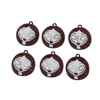 Fashion Halloween Pendant, Zinc Alloy, Face, plated, DIY, white, 20*23.5*2mm Approx 1mm 