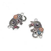 Enamel Zinc Alloy Connector, Elephant, plated, DIY, mixed colors, 23*14*3mm Approx 1mm 