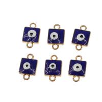 Enamel Zinc Alloy Connector,  Square, plated, DIY, dark blue, 17*10.5*3.5mm Approx 1mm 