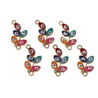 Enamel Zinc Alloy Connector, Branch, plated, DIY, multi-colored, 25.5*14*2mm Approx 1mm 
