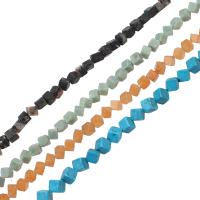 Mixed Gemstone Beads, Natural Stone,  Square, plated, DIY 4*4*4mm 