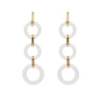 Resin Zinc Alloy Earring, with Resin, plated, for woman & hollow 