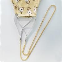 alliage de zinc Porte-chaîne de masque, Placage de couleur d'or, pour femme, 500mm, Vendu par brin