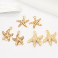 Латунные Подвески в форме животного, Латунь, Морская звезда, плакирован золотом, разные стили для выбора  отверстие:Приблизительно 3mm, продается PC