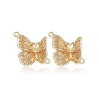 Латуни Шарм разъем, Латунь, бабочка, плакирован золотом отверстие:Приблизительно 1.5mm, продается PC