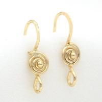 Brass Earring Drop Component, gold color plated 