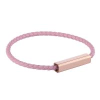 PU Leather Cord Bracelets, Microfiber PU, plated, fashion jewelry & Unisex, pink 