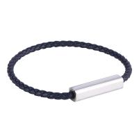 PU Leather Cord Bracelets, Microfiber PU, plated, fashion jewelry & Unisex, dark blue 