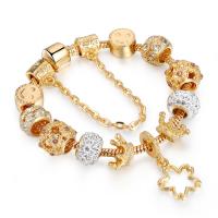 Zinc Alloy European Bracelets, with Rhinestone, fashion jewelry golden 