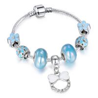 Brass Chain European Bracelets, fashion jewelry blue 