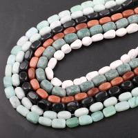 Mixed Gemstone Beads, Natural Stone, Rectangle, plated & DIY 