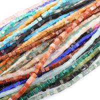 Mixed Gemstone Beads, Natural Stone,  Square, plated & DIY 4*4*4mm 