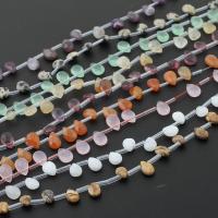 Mixed Gemstone Beads, Natural Stone, Teardrop, plated & DIY & faceted 8*8*4mm 