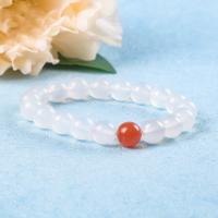 Gemstone Bracelets, Yunnan Red Agate, Round, natural, natural & for woman, white, 10mm, Approx 