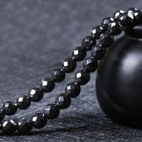 Perles hématite non-magnétique, Rond, poli, DIY & facettes, noire, Vendu par brin