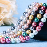 Perles de coquillage de couleur AB, coquille, Rond, Placage, différentes couleurs et motifs pour le choix & DIY, plus de couleurs à choisir, Vendu par brin
