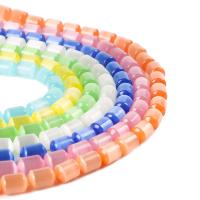 Katzenauge Perlen, Zylinder, poliert, unterschiedliche Farbe und Muster für die Wahl & DIY, keine, 10*14mm, ca. 27PCs/Strang, verkauft von Strang