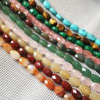 Mixed Gemstone Beads, Flat Oval, polished, DIY & faceted cm 