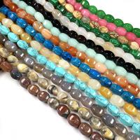 Mixed Gemstone Beads, Drum, polished, DIY & faceted cm 