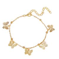 Zinc Alloy Anklet, Butterfly, plated, fashion jewelry & for woman 