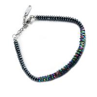 Non Magnetic Hematite Bracelet, with Stainless Steel, with 1.18 inch extender chain, plated, Unisex 4mm,5mm Approx 7.87 Inch 