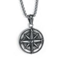 Stainless Steel Jewelry Necklace, Compass, plated & for man Approx 19.68 Inch 