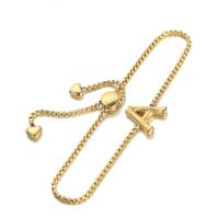 Titanium Steel Bracelet & Bangle, gold color plated, Adjustable & for woman 