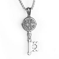 Stainless Steel Jewelry Necklace, Key, plated & for man Approx 19.68 Inch 