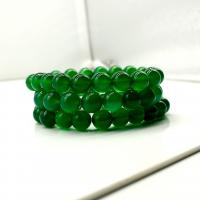 Grüne Achat Armbänder, poliert, DIY, grün, verkauft von Strang