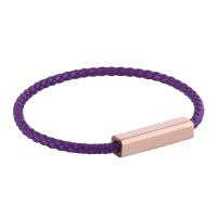 PU Leather Cord Bracelets, Microfiber PU, plated, fashion jewelry & Unisex, purple 