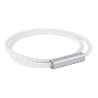 PU Leather Cord Bracelets, Microfiber PU, plated, fashion jewelry & Unisex, white 