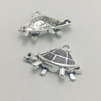 Pendentifs animaux en alliage de zinc, tortue, Plaqué de couleur d'argent, DIY Vendu par PC