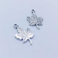 Zinc Alloy Leaf Pendants, Maple Leaf, antique silver color plated, DIY 