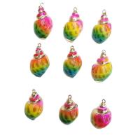Dyed Shell Pendants, Conch, plated, DIY 21*33mm 
