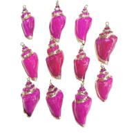 Dyed Shell Pendants, Conch, plated, DIY 22*44mm 