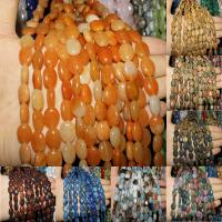 Gemischte Edelstein Perlen, flachoval, poliert, DIY, keine, 10*14mm, verkauft von Strang