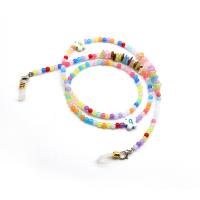 Seedbead Mask Chain Holder, with Silicone & Zinc Alloy, anti-skidding, multi-colored, 700mm 