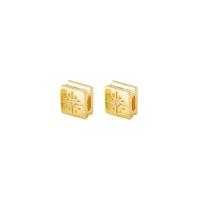 Brass Spacer Beads, Square, gold color plated, DIY & micro pave cubic zirconia 
