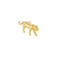 Animal Brass Pendants, Leopard, gold color plated, DIY Approx 1mm 