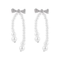 Kunststoff Perle Zink Legierung Ohrring, Zinklegierung, mit Kunststoff Perlen, Modeschmuck & für Frau, 75x24mm, verkauft von Paar