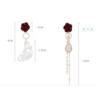asymmetrische Ohrringe, Zinklegierung, mit Kunststoff Perlen, Modeschmuck & für Frau, verkauft von Paar