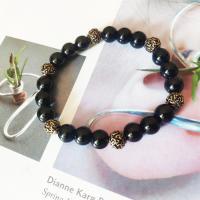 Agate Bracelets, fashion jewelry & Unisex, black, 8MM, Inner Approx 55mm 