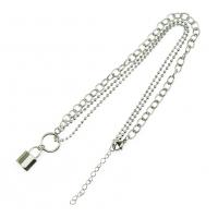 Titanium Steel Jewelry Necklace, fashion jewelry & Unisex, silver color 