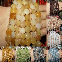 Mixed Gemstone Beads, Flat Round, polished, DIY 12mm 